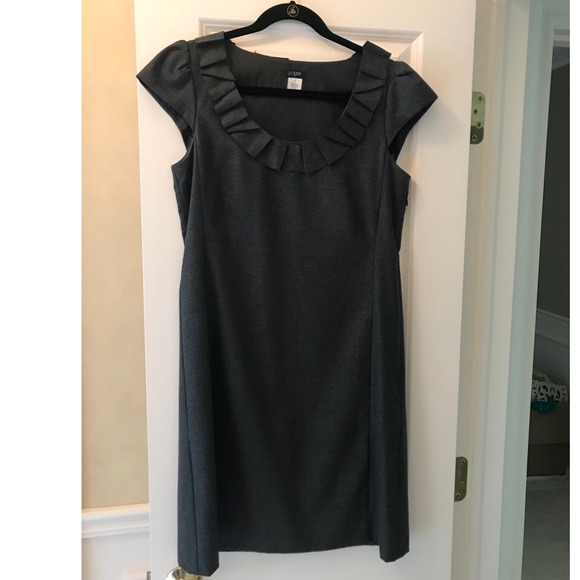 NWOT JCrew factory wool shift work dress in grey - Picture 2 of 6